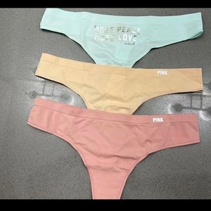 Victoria Secret Pink No Show Thong Bundle Medium👉SOLD